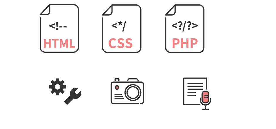 HTML/CSS/PHP/DB組込/撮影/ライティング