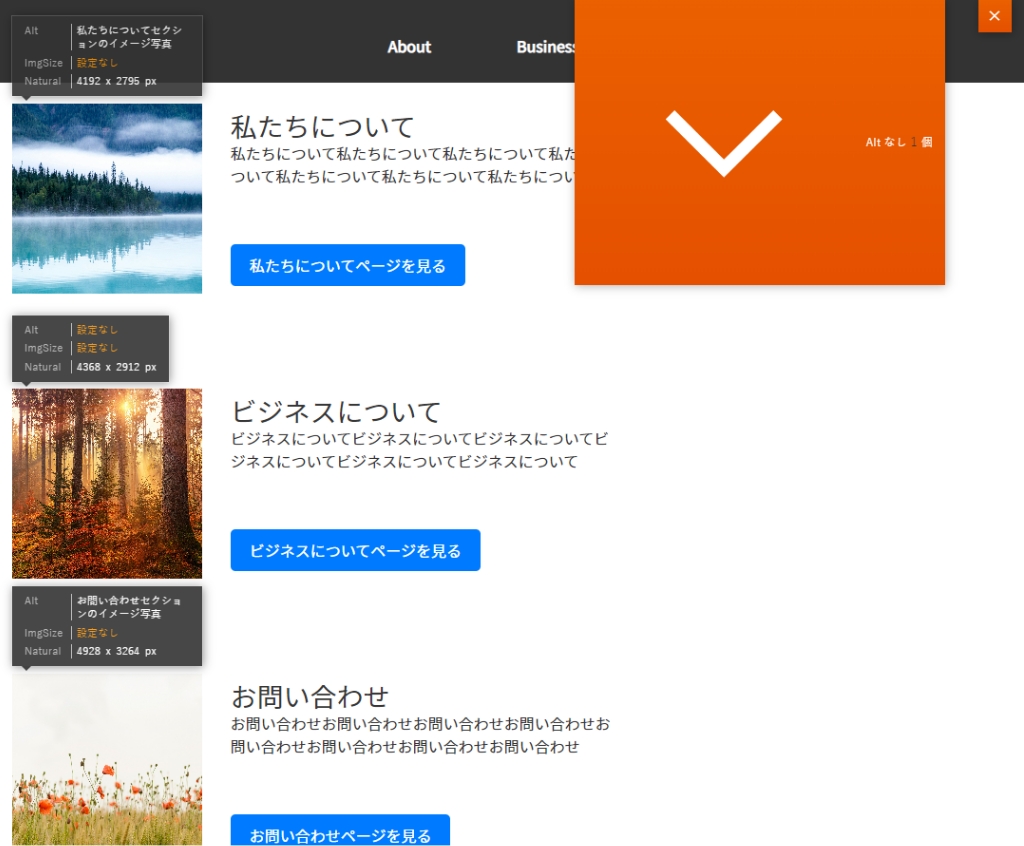 デモサイトでAlt&Meta Viewerの解説。