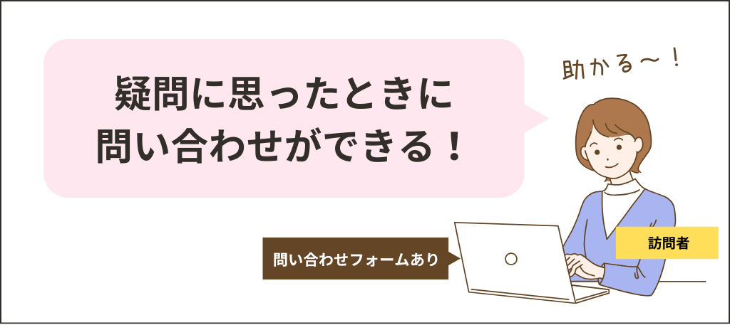 お問い合わせフォームがあると便利であるという図