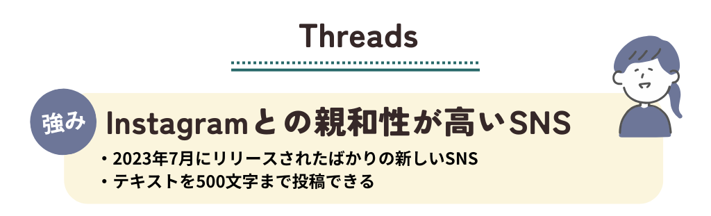 SNS特徴_Threads_Instagramと親和性の高いSNS