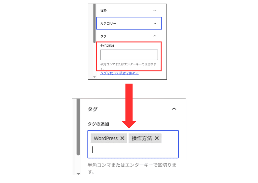 WordPress タグの設定